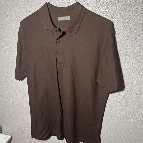 Daniel Cremieux Mens Size M Brown Golf Polo Shirt Signature Collection 100Cotton - Picture 1 of 5